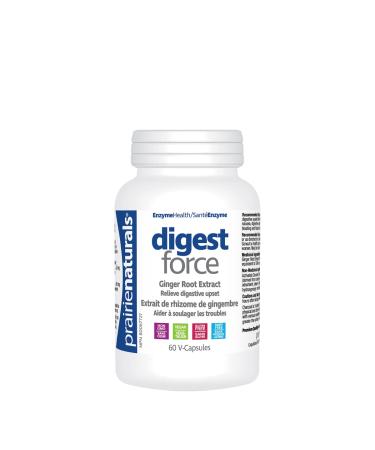 Prairie Naturals Digest Force with Activated Coconut Charcoal & Ginger Root Extract VCaps - 60 Count Ginger 60 count (Pack of 1)