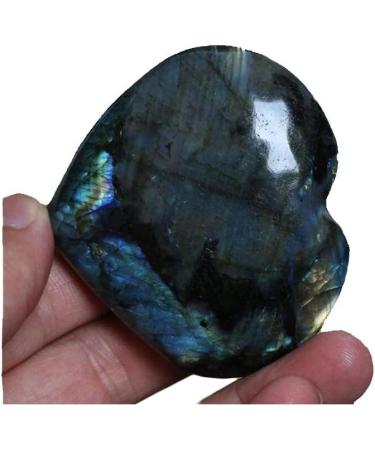 Natural Labradorite Heart Love Palm Stone Worry Stone Crystal Quartz Gemstone Pocket Stone Reiki Balancing Decoration 100-150 Grams Stone Collection - Buy Online on GoSupps.com