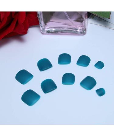 Yienate Light Blue Matte Artificial Toenails - Chic 24-Piece Complete Cover Nail Tips for Toes - Buy Online on GoSupps.com