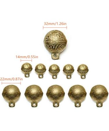 zosenda Extra Loud Cat & Dog Bell 11 Pcs Brass Dog Collar Bell Set Pet Tracker Retro Style Anti-Lost Location Bell for Cat Dog Collar Decoration Training Walking Hiking Hunting (Assorted Sizes) - Buy Online on GoSupps.com