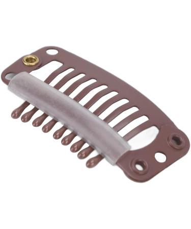Wig Clips 32mm Snap Clips Wig Teeth Combs U Shape Metal Clips 6 Teeth Combs Clips for Hair Extensions and Wefts(Brown) - Buy Online on GoSupps.com