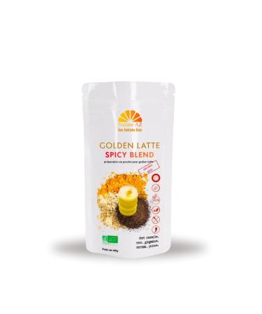 Nature AZ Golden Latte Bio Spicy Blend Curcuma Gingembre Poivre Cannelle Sans Sucre Ajout IG bas Sans Maltodextrine Vegan & 100% Naturel Sachet 145g env. 30 doses Fabrication Fran aise pic