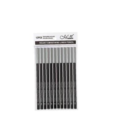 12 Pcs Eye Liner Pencil Natural Matte Long Lasting Hypoallergenic Under Eyeliners Eye Makeup Soft Crayon Pencils Black