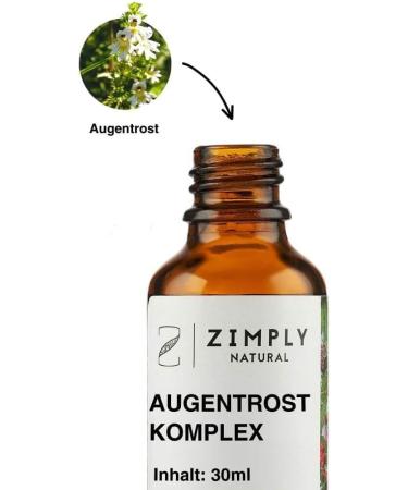 ZIMPLY NATURAL Eye Shadow Complex - 100% Euphrasia officinalis Plant Product - Natural Soft Vegan - 30ml - Buy Online on GoSupps.com