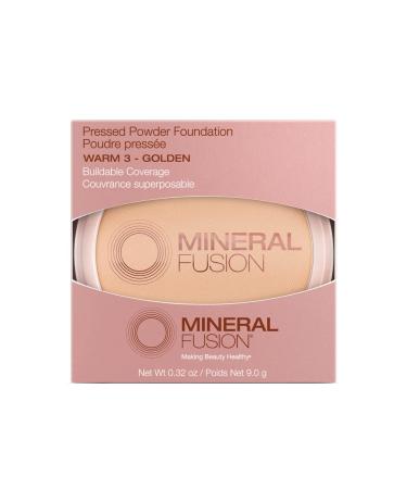 Mineral Fusion Pressed Powder Foundation Warm 3 - 0.32oz | Natural Coverage & Long-lasting Finish - Buy Online on GoSupps.com