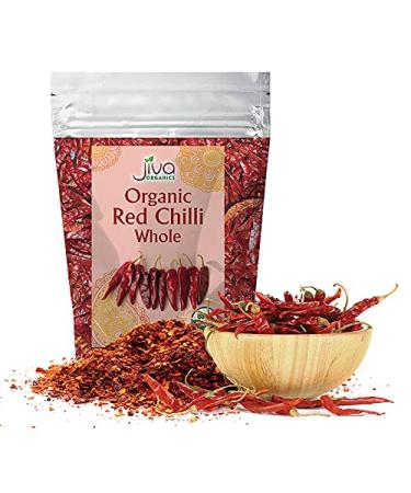 Jiva Organics Red Dried Chilli Whole 3.5 Ounce Bag