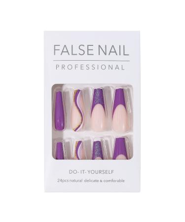 Brishow Artificial Long Press-On Nails - 24 Sparkle Wave Line False Nails for Women & Girls - International Shipping Available - Buy Online on GoSupps.com