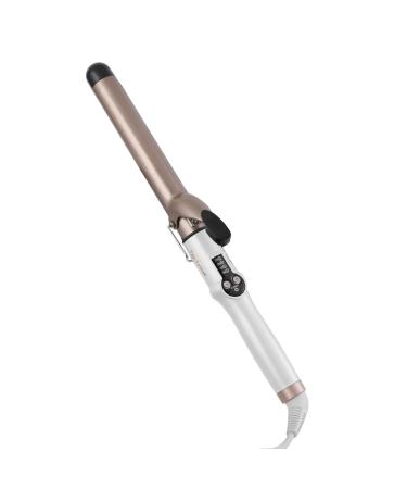 Ten-Tatent Curling Tongs 28mm Barrel Curling Tong Iron Ceramic Tourmaline Coating Barrel Dual Voltage Curling Wand for Long & Short Hair Hair Curlers 160-220 Adjustable White 28mm White