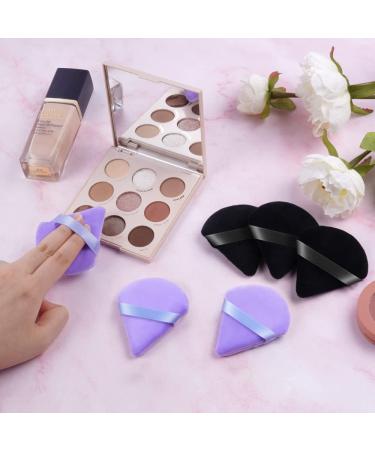 Auauy 6 PCS Triangle Makeup Powder Puffs - Washable & Reusable Blend Tool for Loose Powder & Foundation - Black & Violet Sponges - Buy Online on GoSupps.com