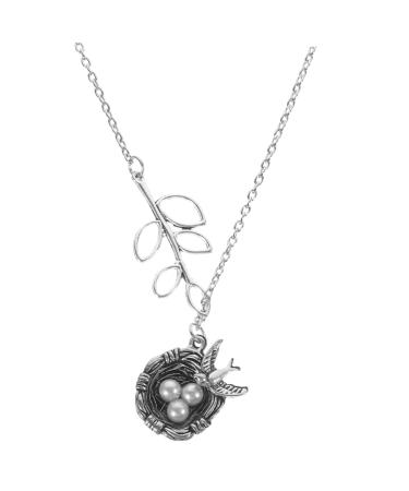 Yardenfun Bird's Nest Branch Pendant Mother Choker Teen Girls Necklace Women's The Bird's Nest Bird Eggs