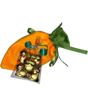 Velvet Carrot Drawstring bag with Choice of Easter Chocolates or sweets - Buy Online on GoSupps.com