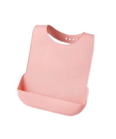 YYGMSS Waterproof Bibs for Adult Silicone Adult Bibs with Crumb Catcher Adjustable Pink Bib for Elderly Women Eating Washable Wipeable Easy Clean (L)