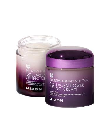 Mizon Collagen Power Lifting Cream (75ml) Day and Night Anti-Aging and Intensive Moisturizing 75% Marine Collagen Reduce Fine Lines and Age Spots Korean Skin Care