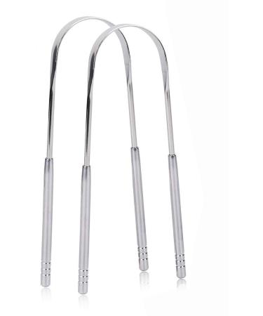 A1SONIC tongue scraper (2 pieces) reduces bad breath (medical quality) stainless steel and tongue cleaner 100 % BPA-free metal tongue scraps for fresh breath in seconds.