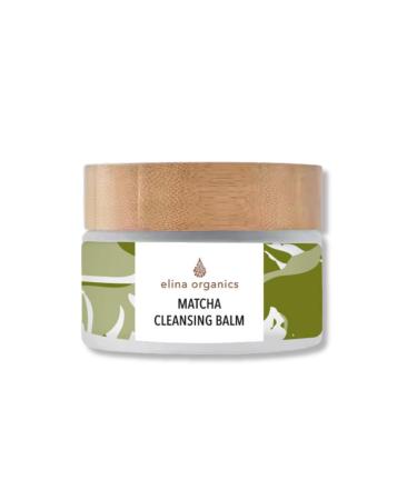 Elina Organics Matcha Cleansing Balm, 2oz Nourishing Makeup Remover & Facial Cleanser with Matcha, Mango Butter, Jojoba Oil, Aloe Vera, Bakuchi & Rosemary Gentle Daily Herbal Skincare