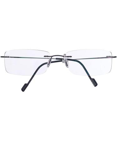 Rongchy Super Light 100% Titanium Rimless Reading Glasses for Men - +0.50 Strength Gray Color Includes Eyewear Case - 23 Options Available - Buy Online on GoSupps.com