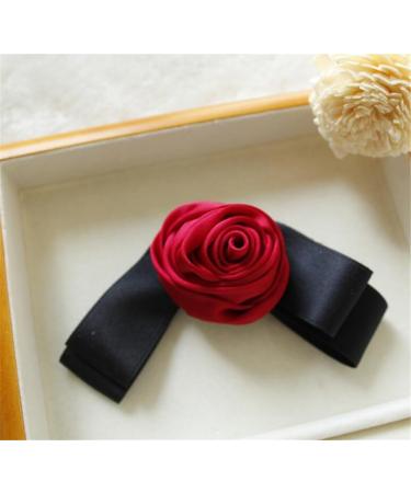 gaobaozhu Rose Black Bow Vintage Style Fabric Flower Hair Clip Women's Butterfly Knot Suitable for Dating and Daily Dressing - Buy Online on GoSupps.com
