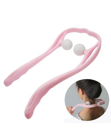 VIVI Neck Massager manual self muscle massage Relieve Shoulder Neck And Neck Pain Body Relaxed (3 Colors) Pink