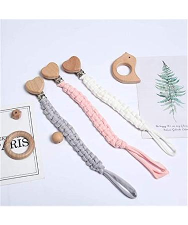 3-Piece Cotton Pacifier Chain Set | Baby Pacifier Bands for Newborns - Libchchen (Pink Light Pink Colorful) - Buy Online on GoSupps.com