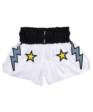 YOKKAO Muay Thai Boxing Shorts Stadium White Small