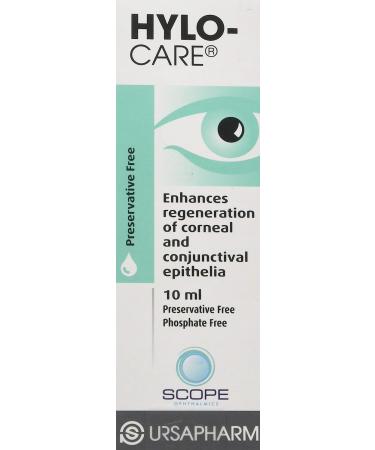 HYLO Care Preservative Free Lubricating Eyedrops - with Sodium Hyaluronate and Dexpanthenol to Aid Healing of Eye Surface After Surgery or Injury - 10ml