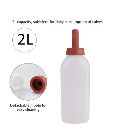 Calf Bottle with Push-On Nipple - 2L Milk Feeder for Nursing Baby Cows - Buy Online on GoSupps.com