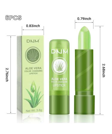 6Pcs Aloe Vera Tinted Lip Balms PH Lip Color Changing Lipstick Set - Long Lasting Korean Mood Lip Tint Gloss for Women & Girls - Buy Online on GoSupps.com