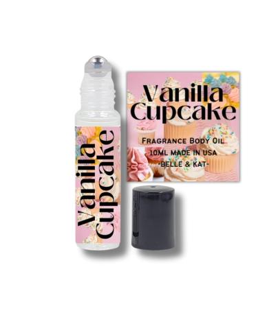 Fragrance Body Oil Roll-On Scented Vanilla Cupcake - 0.33 Fl Oz (10ml) for Men & Women - 100% Fragrance Oil - No Alcohol Fillers - Can Also Use as Diffuser Oil - Made in USA Vanilla Cupcake (Fragrance Body Oil Roll-On)