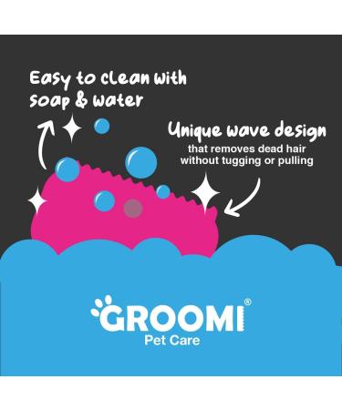 Groomi Deshedding & Grooming Brush for Dogs Cats Horses & Rabbits - Gentle & Effective Pet Grooming Tool Wide Shallow Comb Smooth Groomer for Cats Dogs and Horses Combs for Grooming Animal - Buy Online on GoSupps.com