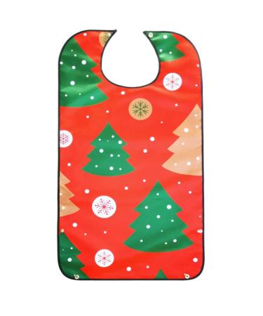 KESYOO Adult Christmas Bib Lovely Tree Pattern Bib Waterproof Bib Old Man Eating Bib for Christmas Holiday Party Supplies