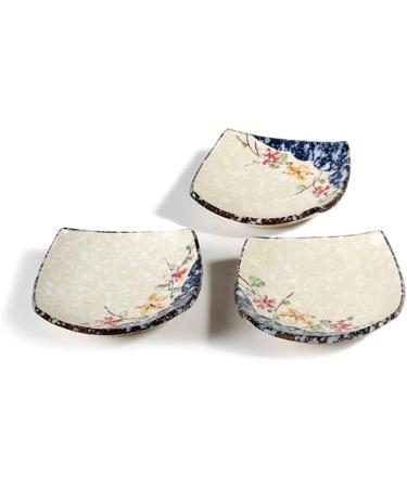 Fruit Bowl Snack Containers 4.7-inch Square Plate Hand-Painted Ceramic Plate Home Dipping Sauce Seasoning Sushi Dessert Snack Plate Breakfast Bowls - Buy Online on GoSupps.com