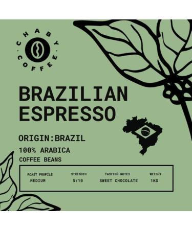 Chaby-Coffee 100% Arabica Medium Roast Coffee Beans Single Origin Brazilian Espresso Pack of 1 kg - Buy Online on GoSupps.com
