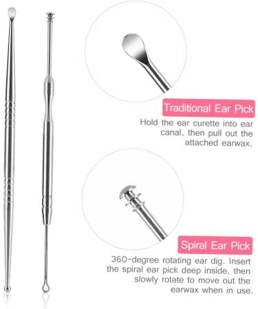 Stainless Steel Ear Spoon Set - 3pcs Ear Wax Removal Tool & Cleaner Kit - Buy Online on GoSupps.com