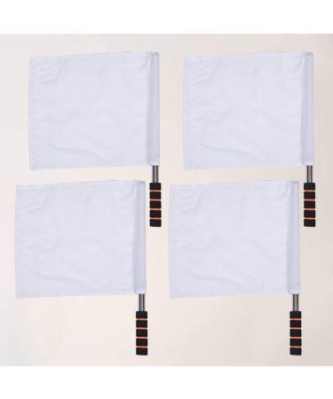 INOOMP Referee Flags Set - Stainless Steel Hand Flags for Soccer, Volleyball, Football - Track and Field Sports Training Gear - Includes White and Yellow Flags - Buy Online on GoSupps.com