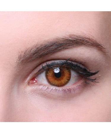 Matlens EOS Colored Contact Lenses - Brown Big Eyes Prescription-Free Pastel - 2 Lenses Case & Care Product (50ml) for Stunning Look - Buy Online on GoSupps.com