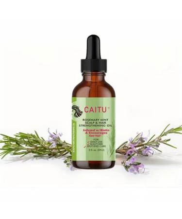 Rosemary Oil CAITU 100% PURE Rosemary Oil from Greece with Biotin for Proven Hair Follicle Stimulation and Thickening