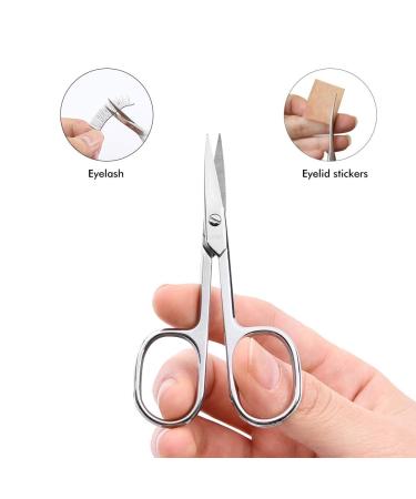 LIVINGO Premium Curved Nose Hair Scissors Set for Men & Women - 2 PC Kit for Beard, Mustache, Ear, Facial Hair, Eyebrows, Eyelashes - Buy Online on GoSupps.com