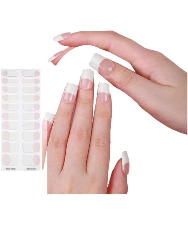 Semi Cured Gel Nails Stickers Full Wrap Nails Polish Strips French Style Gel Nail Strips Nails Art Decortions BSS0357 - Buy Online on GoSupps.com