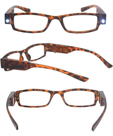 Bright LED Reading Glasses for Clear Vision | Lighted Magnifier Nighttime Readers - Compact Full Frame Unisex Eyewear - Buy Online on GoSupps.com
