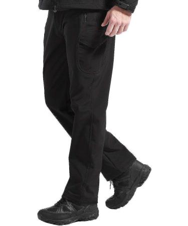 FREE SOLDIER Men's Outdoor Softshell Fleece Lined Cargo Pants - Black | Waterproof & Breathable Tactical Snow Ski Hiking Pants - 34W x 30L - Buy Online on GoSupps.com