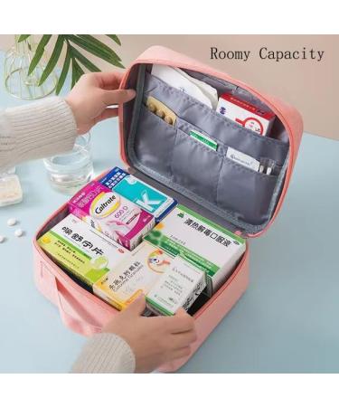 Travel Medicine Bag - Pill Organizer & Storage Pouch for Medications Vitamins Supplements - Pink Carrying Case for Traveling Medical Supplies - Buy Online on GoSupps.com