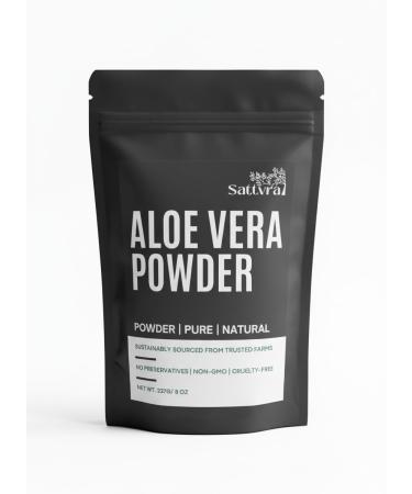 Sattvra Aloe Vera Powder 8oz (227g) | Finely Ground Aloe Vera Leaves | for DIY Face Masks Hair Care and Herbal Projects
