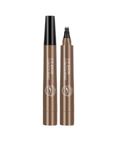 Liquid Eyebrow Pencil Brow Pencil with Fork Tip 4 Point Waterproof Eyebrow Pencil No Smudge Liquid Brow Quick Dry EyeLiner for Long Lasting Dark Brown