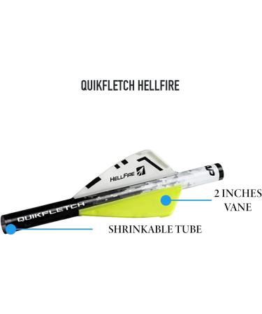 New Archery Products Quikfletch Hellfire Stabilizing Fletching - 6 Pack White/Yellow 2 Vane - Buy Online on GoSupps.com