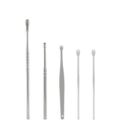 Ear Massage Set Ear Wax Pick Ear Picking Cleaning Stainless Steel Tool Cleaning Stick Spring Ear Wax Tool Innovative Beauty Tools Ear Wax Removal Water (A One Size) One Size A