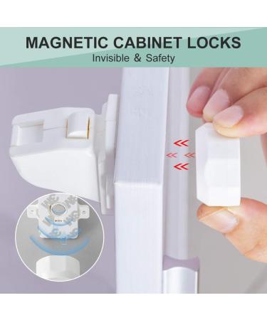 Magnetic Cabinet Locks Child Safety Kit - 16 Locks & 3 Keys for Drawers and Cabinets - Kitchen Baby Proofing Solution - Buy Online on GoSupps.com