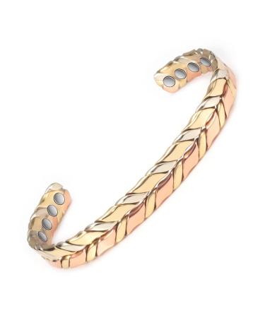 ENERCOPPEX 3500 Gauss Magnetic hardship for women and men 99.99% pure copper magnetic hardship bond Classic Indian hand -woven craft including 8 magnets (C)