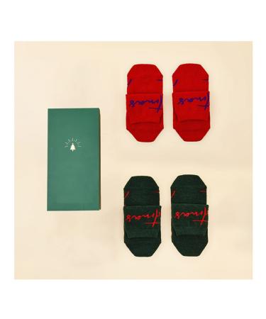Socks 2 Pairs of Ladies Socks Christmas and Chinese New Year Floor Socks Warm and Comfortable Red X1 Pair Green X1 Pair (Color : Red Size : 34-39) 34-39 Red