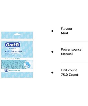 Oral-B Complete Icy Mint Flavored Floss Picks - 75 Picks - Buy Online on GoSupps.com
