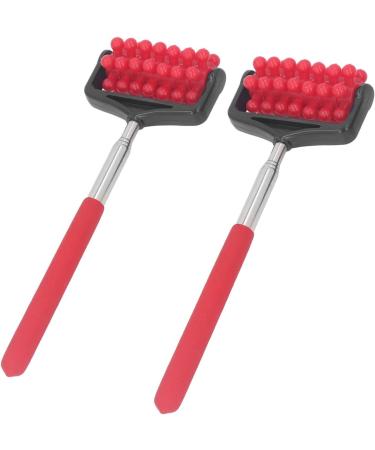 Adjustable Telescopic Back Massage Roller - 2 Piece Stainless Steel Relief Device for Full Body Use - Portable & Easy to Use (Red) - Buy Online on GoSupps.com